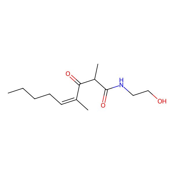 2D Structure of N-(2-hydroxyethyl)-2,4-dimethyl-3-oxonon-4-enamide