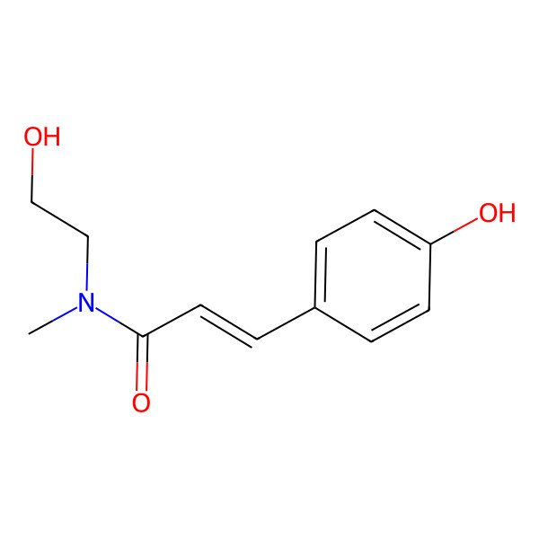 2D Structure of N-(2-hydroxyethyl)-3-(4-hydroxyphenyl)-N-methylprop-2-enamide 2D Structure of N-(2-hydroxyethyl)-3-(4-hydroxyphenyl)-N-methylprop-2-enamide