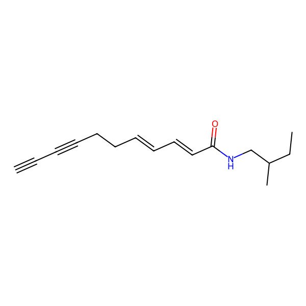 2D Structure of N-(2-Methylbutyl)undeca-2,4-diene-8,10-diynamide 2D Structure of N-(2-Methylbutyl)undeca-2,4-diene-8,10-diynamide