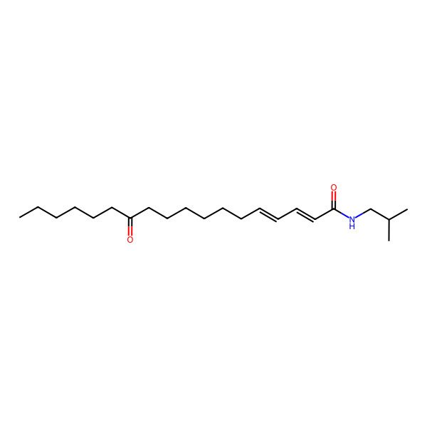 2D Structure of N-(2-methylpropyl)-12-oxooctadeca-2,4-dienamide 2D Structure of N-(2-methylpropyl)-12-oxooctadeca-2,4-dienamide
