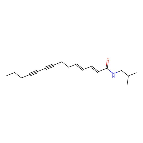 2D Structure of N-(2-methylpropyl)-2,4-tetradecadiene-8,10-diynamide