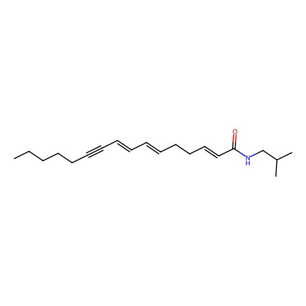 2D Structure of N-(2-methylpropyl)hexadeca-2,6,8-trien-10-ynamide