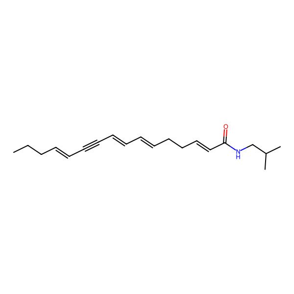 2D Structure of N-(2-methylpropyl)hexadeca-2,6,8,12-tetraen-10-ynamide