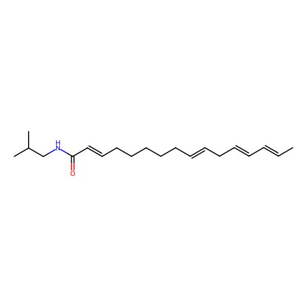 2D Structure of N-(2-methylpropyl)hexadeca-2,9,12,14-tetraenamide