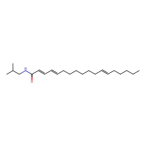 2D Structure of N-(2-Methylpropyl)octadeca-2,4,12-trienamide