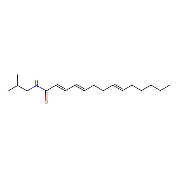 2D Structure of N-(2-methylpropyl)tetradeca-2,4,8-trienamide