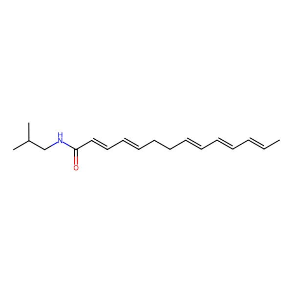 2D Structure of N-(2-methylpropyl)tetradeca-2,4,8,10,12-pentaenamide
