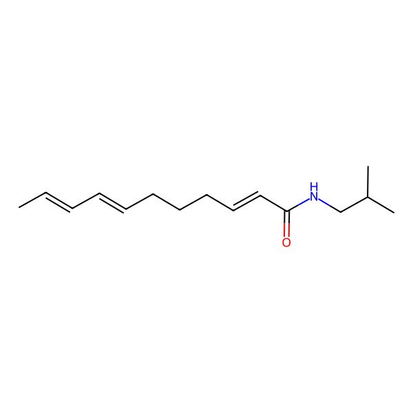 2D Structure of N-(2-methylpropyl)undeca-2,7,9-trienamide 2D Structure of N-(2-methylpropyl)undeca-2,7,9-trienamide
