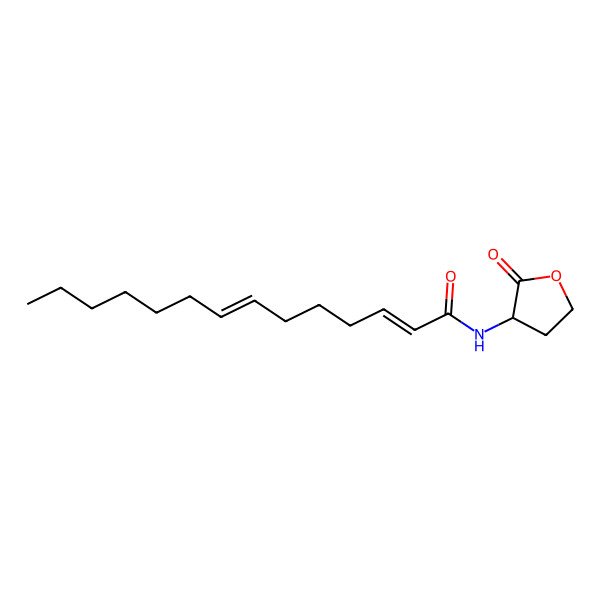 2D Structure of N-(2-oxooxolan-3-yl)tetradeca-2,7-dienamide
