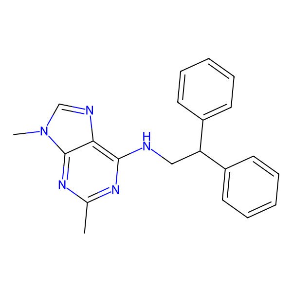 2D Structure of N-(2,2-diphenylethyl)-2,9-dimethylpurin-6-amine