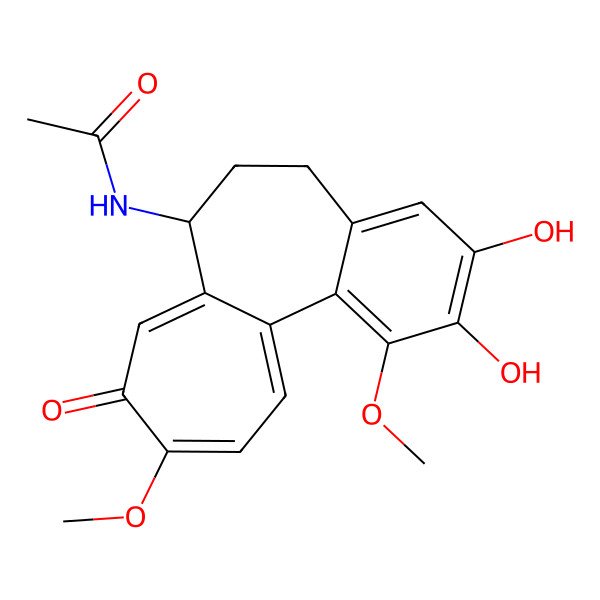 2D Structure of N-(2,3-Dihydroxy-1,10-dimethoxy-9-oxo-5,6,7,9-tetrahydrobenzo[a]heptalen-7-yl)acetamide