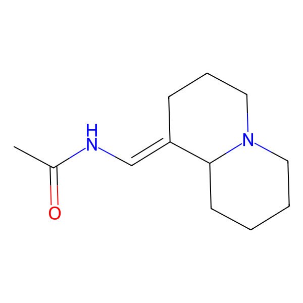 2D Structure of N-(2,3,4,6,7,8,9,9a-octahydroquinolizin-1-ylidenemethyl)acetamide
