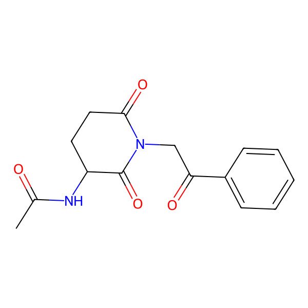 2D Structure of N-(2,6-dioxo-1-phenacylpiperidin-3-yl)acetamide