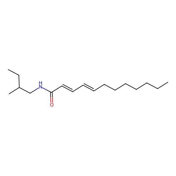 2D Structure of N-[(2R)-2-methylbutyl]dodeca-2,4-dienamide