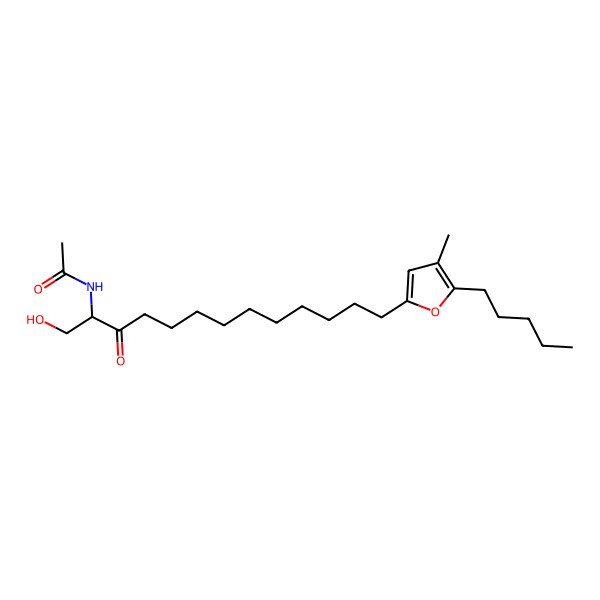 2D Structure of N-[(2S)-1-hydroxy-13-(4-methyl-5-pentylfuran-2-yl)-3-oxotridecan-2-yl]acetamide