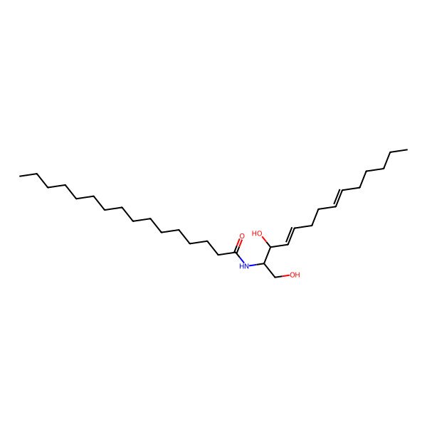 2D Structure of N-[(2S,3R,4E,8E)-1,3-dihydroxytetradeca-4,8-dien-2-yl]hexadecanamide