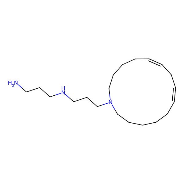 2D Structure of N'-[3-(1-azacyclopentadeca-7,10-dien-1-yl)propyl]propane-1,3-diamine