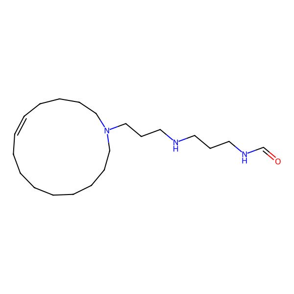 2D Structure of N-[3-[3-[(10Z)-1-azacyclopentadec-10-en-1-yl]propylamino]propyl]formamide