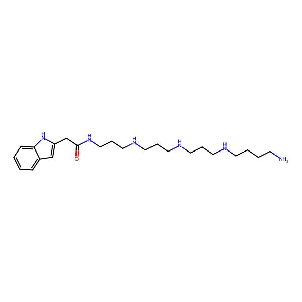 2D Structure of N-[3-[3-[3-(4-aminobutylamino)propylamino]propylamino]propyl]-2-(1H-indol-2-yl)acetamide