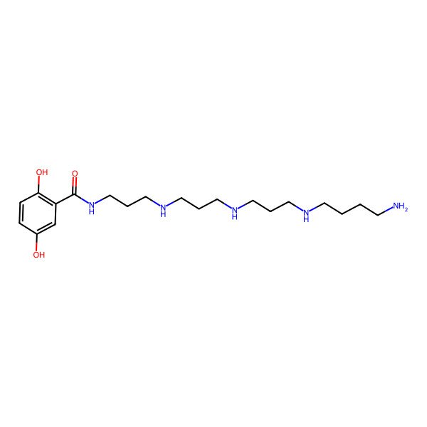 2D Structure of N-[3-[3-[3-(4-aminobutylamino)propylamino]propylamino]propyl]-2,5-dihydroxybenzamide