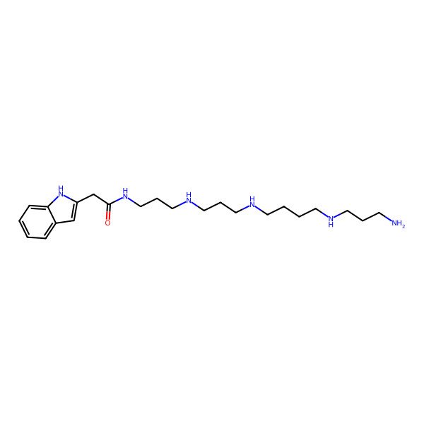 2D Structure of N-[3-[3-[4-(3-aminopropylamino)butylamino]propylamino]propyl]-2-(1H-indol-2-yl)acetamide