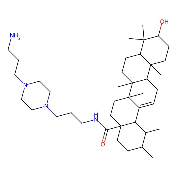 2D Structure of N-{3-[4-(3-aminopropyl)piperazinyl]propyl}-ursolamide