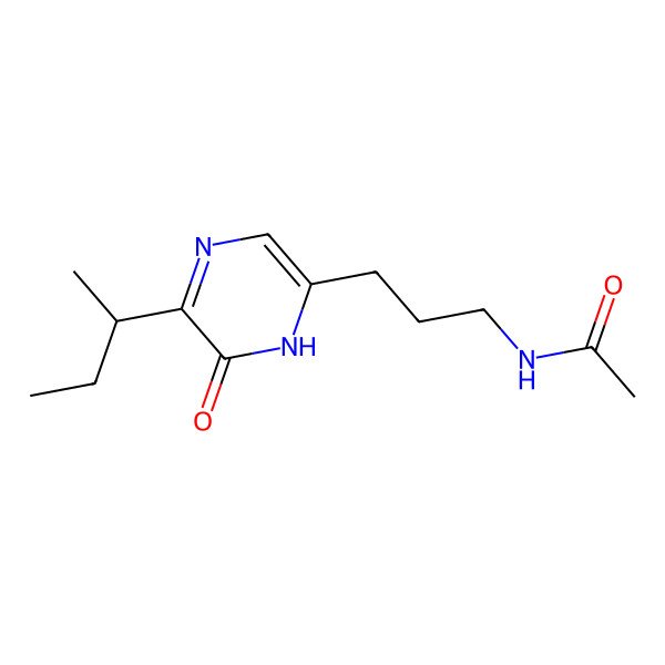 2D Structure of N-[3-(5-butan-2-yl-6-oxo-1H-pyrazin-2-yl)propyl]acetamide