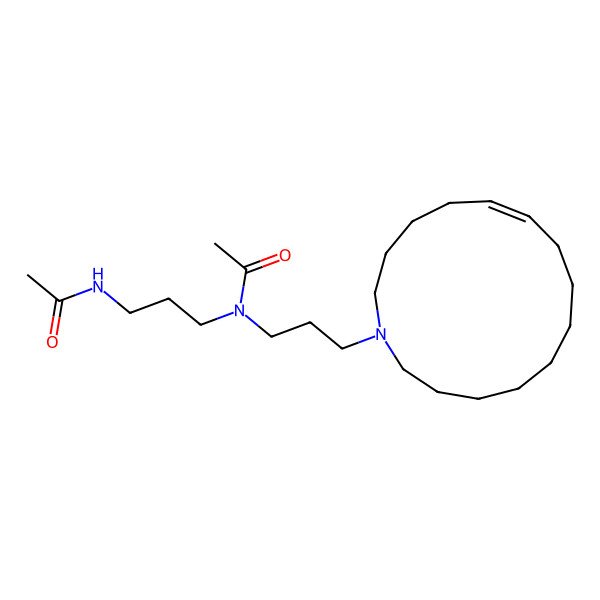 2D Structure of N-[3-[acetyl-[3-(1-azacyclopentadec-10-en-1-yl)propyl]amino]propyl]acetamide
