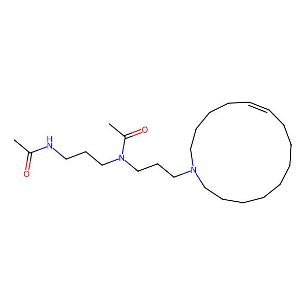 2D Structure of N-[3-[acetyl-[3-[(10Z)-1-azacyclopentadec-10-en-1-yl]propyl]amino]propyl]acetamide