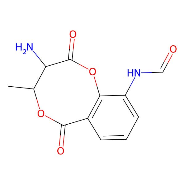 2D Structure of N-(3-amino-4-methyl-2,6-dioxo-3,4-dihydro-1,5-benzodioxocin-10-yl)formamide
