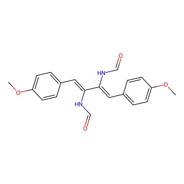 2D Structure of N-[3-formamido-1,4-bis(4-methoxyphenyl)buta-1,3-dien-2-yl]formamide