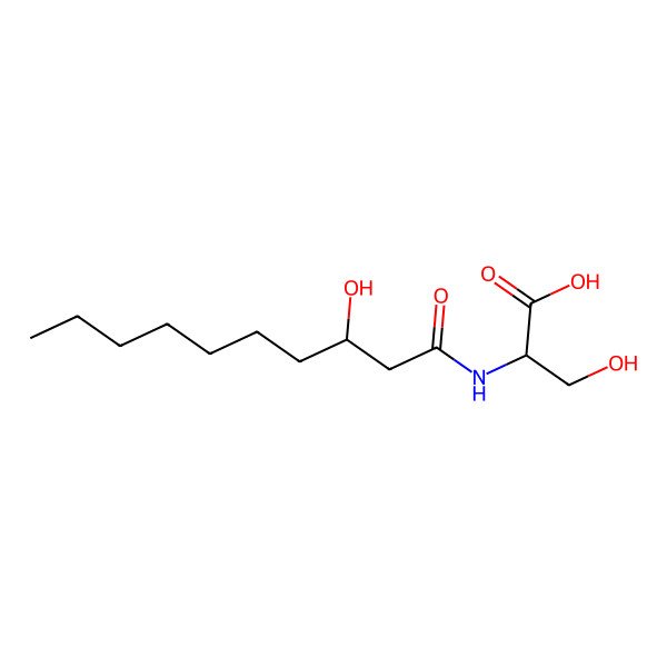 2D Structure of N-(3-Hydroxydecanoyl)serine
