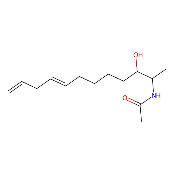 2D Structure of N-(3-hydroxydodeca-8,11-dien-2-yl)acetamide