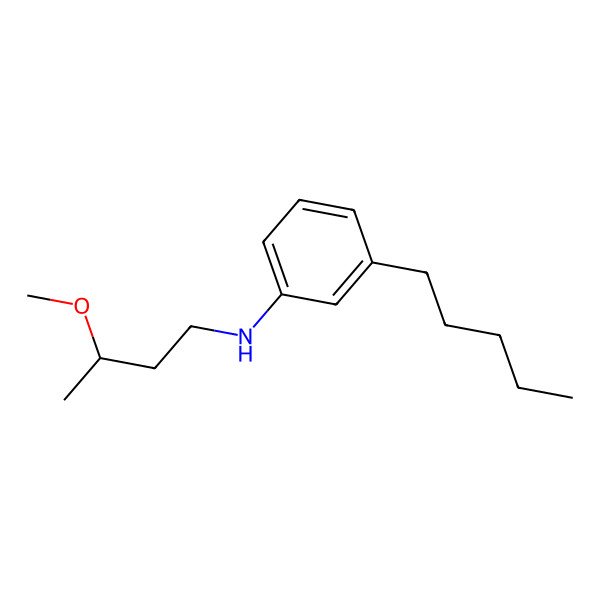 2D Structure of N-(3-methoxybutyl)-3-pentylaniline