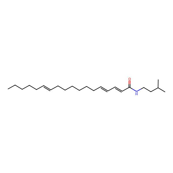 2D Structure of N-(3-methylbutyl)octadeca-2,4,12-trienamide