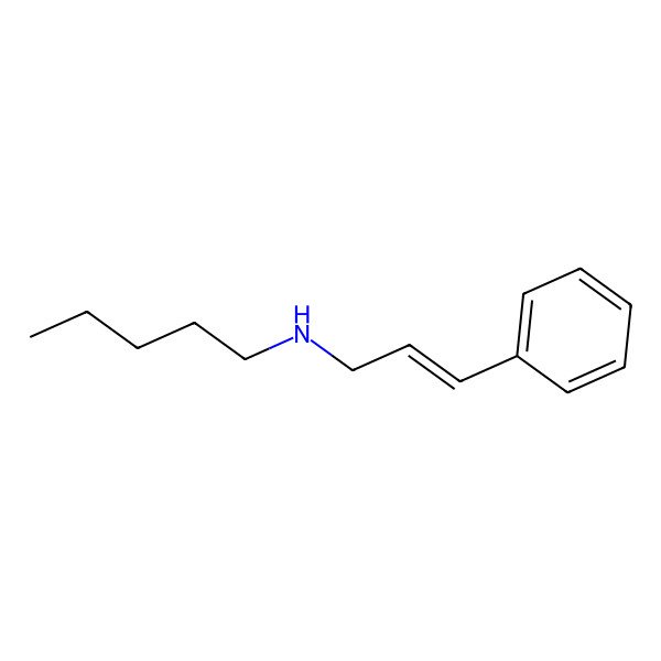 2D Structure of N-(3-phenylprop-2-enyl)pentan-1-amine