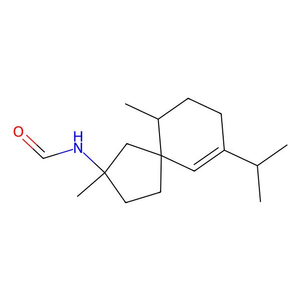 2D Structure of N-(3,10-dimethyl-7-propan-2-ylspiro[4.5]dec-6-en-3-yl)formamide