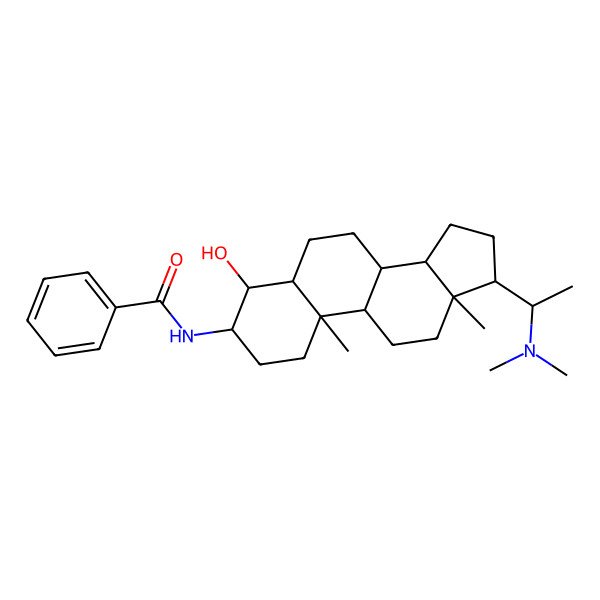 2D Structure of N-[(3beta,4beta,5alpha)-20-(Dimethylamino)-4-hydroxypregnan-3-yl]benzamide