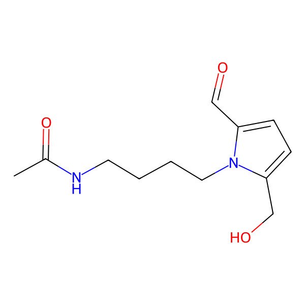 2D Structure of N-[4-(2-formyl-5-hydroxymethyl-pyrrol-1-yl)-butyl]-acetamide