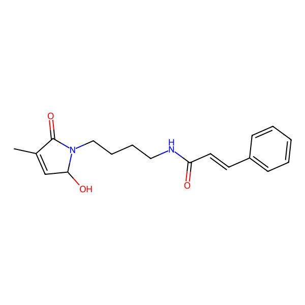 2D Structure of N-[4-(2-hydroxy-4-methyl-5-oxo-2H-pyrrol-1-yl)butyl]-3-phenylprop-2-enamide