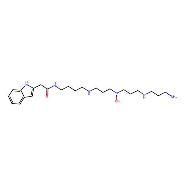 2D Structure of N-[4-[3-[3-(3-aminopropylamino)propyl-hydroxyamino]propylamino]butyl]-2-(1H-indol-2-yl)acetamide