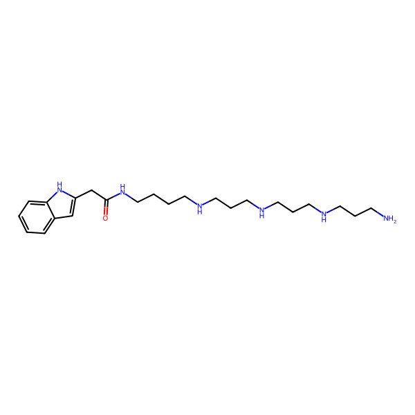 2D Structure of N-[4-[3-[3-(3-aminopropylamino)propylamino]propylamino]butyl]-2-(1H-indol-2-yl)acetamide