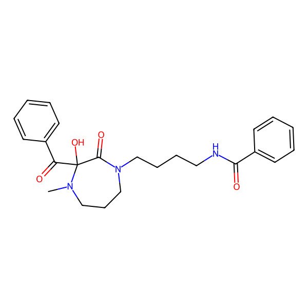2D Structure of N-[4-(3-benzoyl-3-hydroxy-4-methyl-2-oxo-1,4-diazepan-1-yl)butyl]benzamide