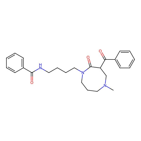 2D Structure of N-[4-(3-benzoyl-5-methyl-2-oxo-1,5-diazocan-1-yl)butyl]benzamide