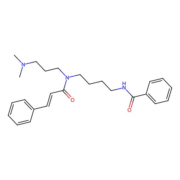 2D Structure of N-[4-[3-(dimethylamino)propyl-(3-phenylprop-2-enoyl)amino]butyl]benzamide