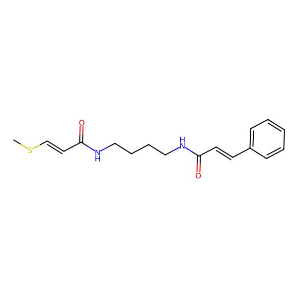 2D Structure of N-[4-(3-methylsulfanylprop-2-enoylamino)butyl]-3-phenylprop-2-enamide