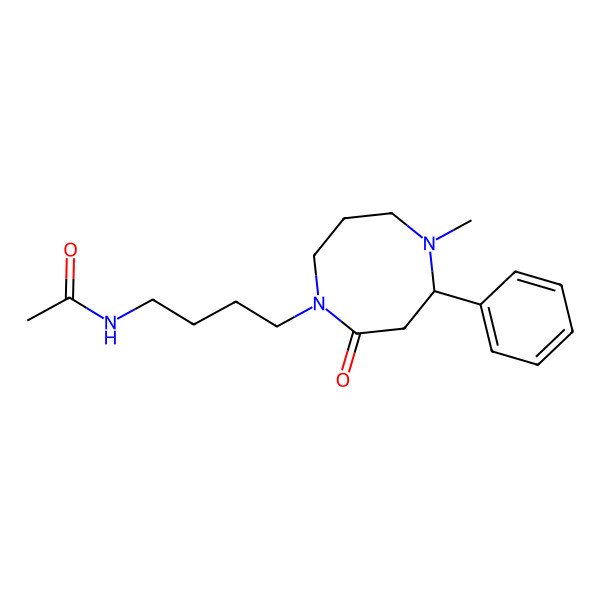 2D Structure of N-[4-[(4S)-5-methyl-2-oxo-4-phenyl-1,5-diazocan-1-yl]butyl]acetamide