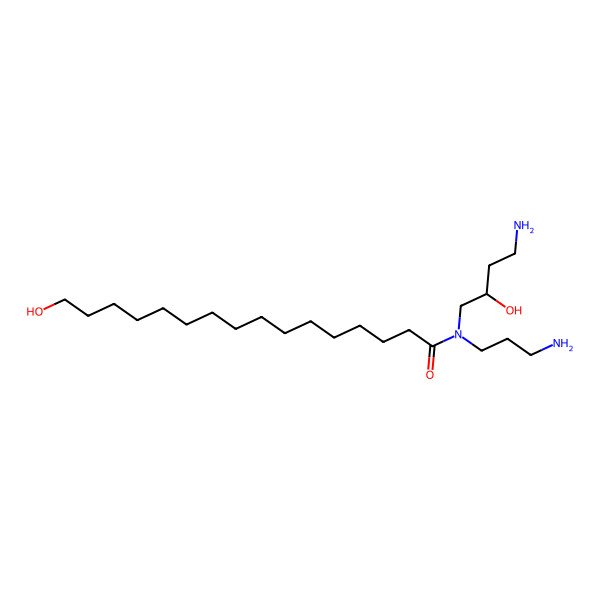 2D Structure of N-(4-amino-2-hydroxybutyl)-N-(3-aminopropyl)-16-hydroxyhexadecanamide