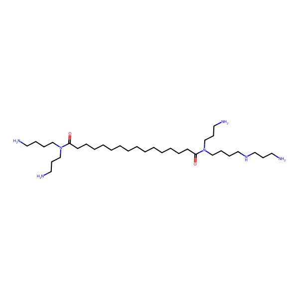 2D Structure of N-(4-aminobutyl)-N,N'-bis(3-aminopropyl)-N'-[4-(3-aminopropylamino)butyl]hexadecanediamide