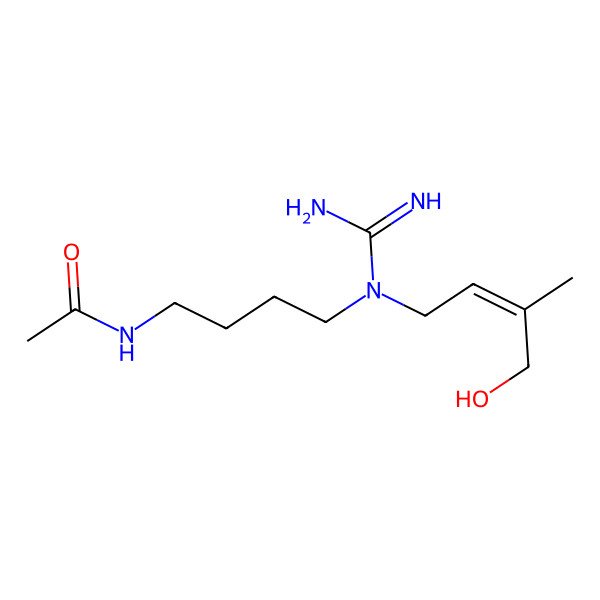 2D Structure of N-[4-[carbamimidoyl-[(Z)-4-hydroxy-3-methylbut-2-enyl]amino]butyl]acetamide